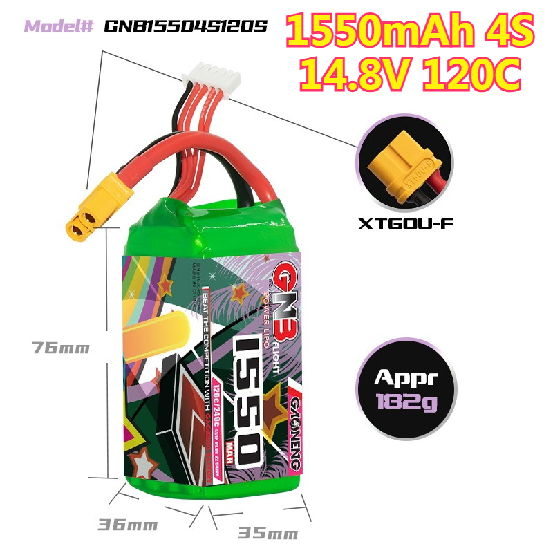 1550mAh 120C LiPo Battery 4S 1 - Drone Battery 4S review and price